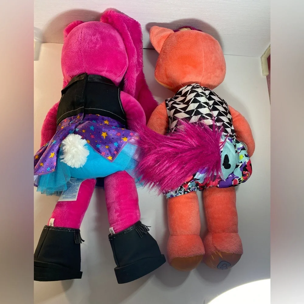 20" Build A Bear Honey Girl Risa Pink & Misha Rock Stars Singing Plushes BAB - Picture 7 of 13